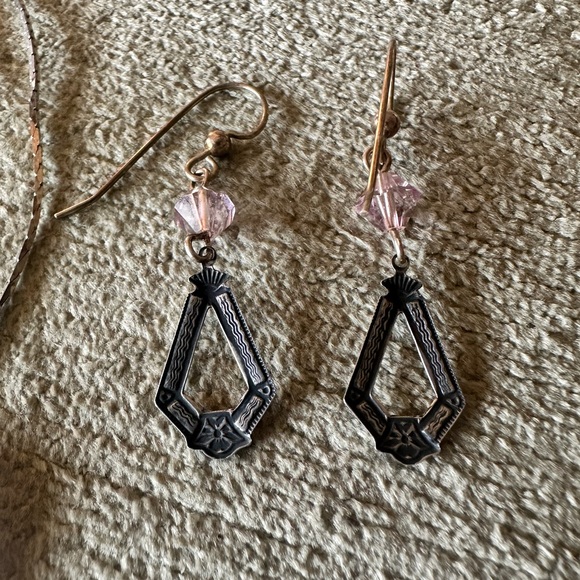 Bundle of art nouveau style earrings and necklace in silver tone - Picture 8 of 12